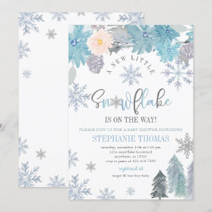 Baby shower de neige Invitation Floral Boy
