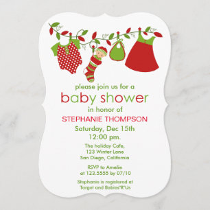 Baby shower de Noël Baby Laundry Invitation