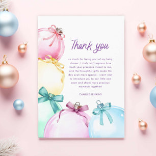 Baby shower de Noël d'hiver Carte de remerciements