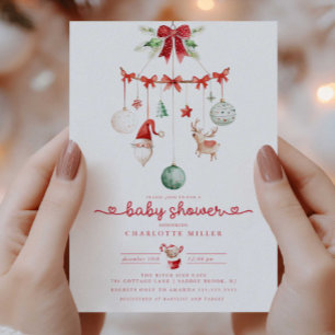 Baby shower de Noël fantastique Invitation