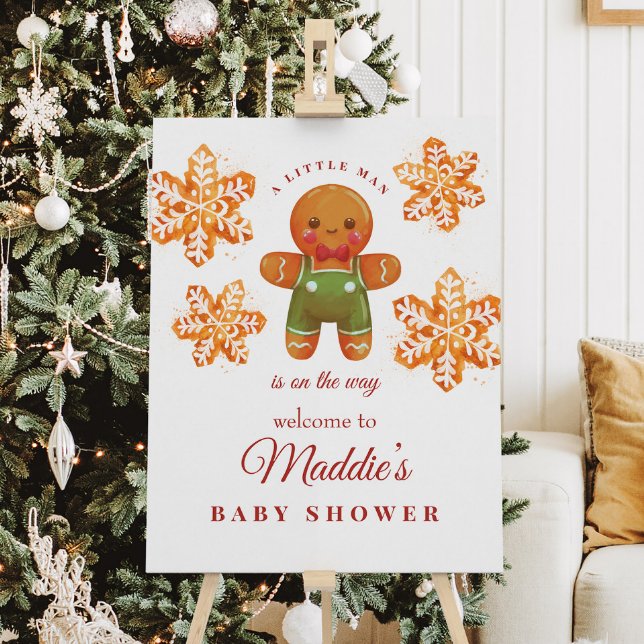 Baby shower de Noël Homme Gingerbread Affiche de b (Créateur téléchargé)