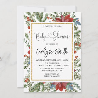 Baby shower de Noël Invitation