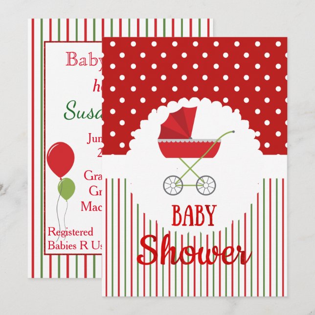 Baby shower de Noël Invitation (Devant / Derrière)