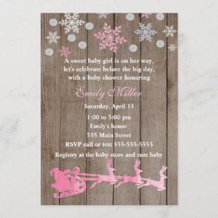 Baby shower de Noël Invitation rustique