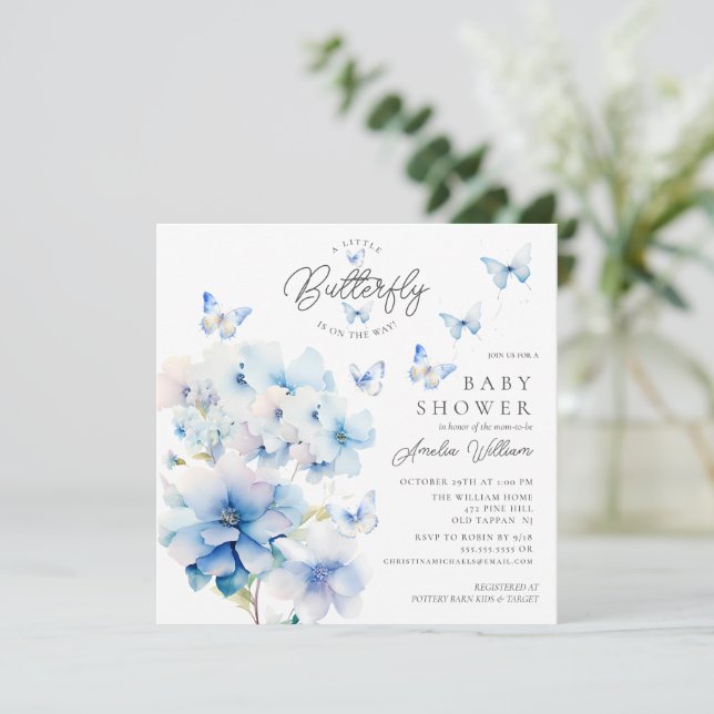 Baby shower de papillons Whimsical Invitation (Debout devant)