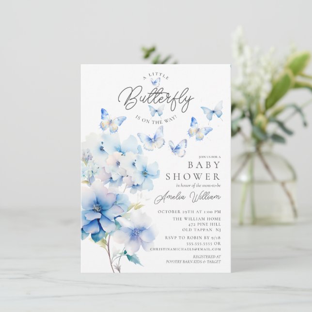 Baby shower de papillons Whimsical Invitation (Debout devant)