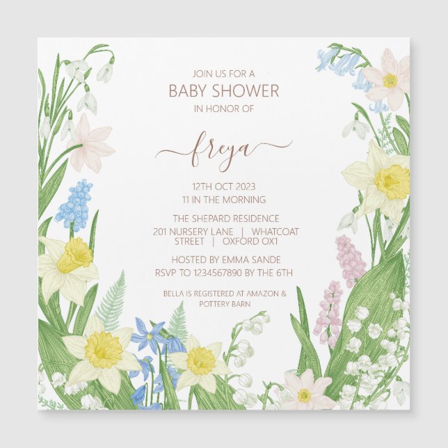 Baby shower de Pâques Invitation magnétique (Devant)