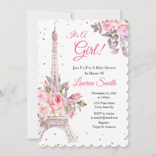 Baby shower de Paris Invitation Tour Eiffel