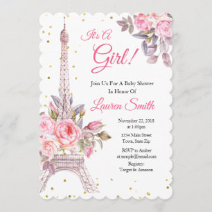 Baby shower de Paris Invitation Tour Eiffel