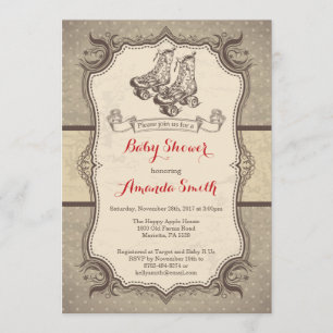 Baby shower de patinage à roulettes Invitation Vin