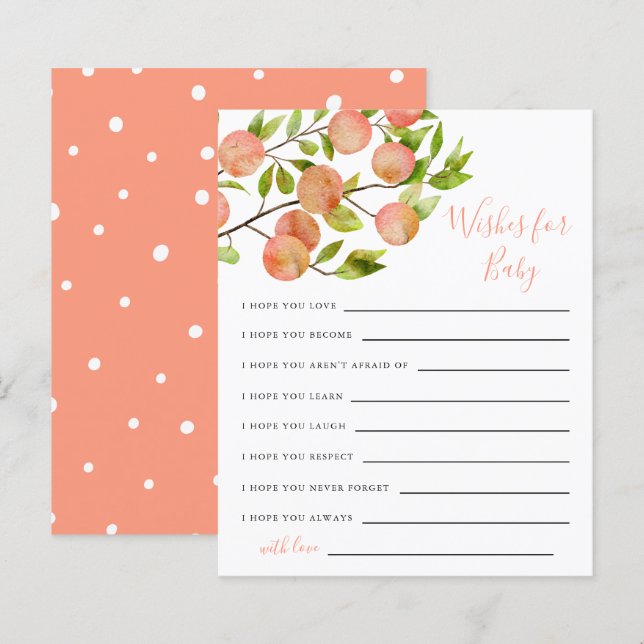 Baby shower de Pêche désirs pour la carte bébé (Devant / Derrière)