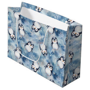 Baby shower de pingouin Grand sac cadeau
