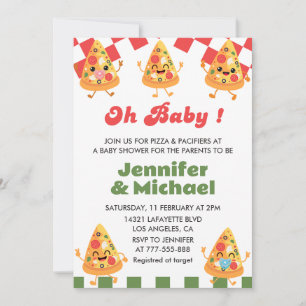 Baby shower de pizza Invitation Oh Baby Pacifier