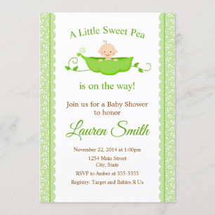 Baby shower de pois doux Invitation Genre Neutre