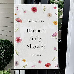 Baby shower de printemps fleur sauvage Bienvenue