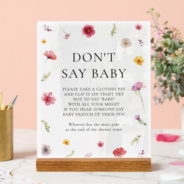Baby shower de printemps fleur sauvage ne pas dire (Créateur téléchargé)