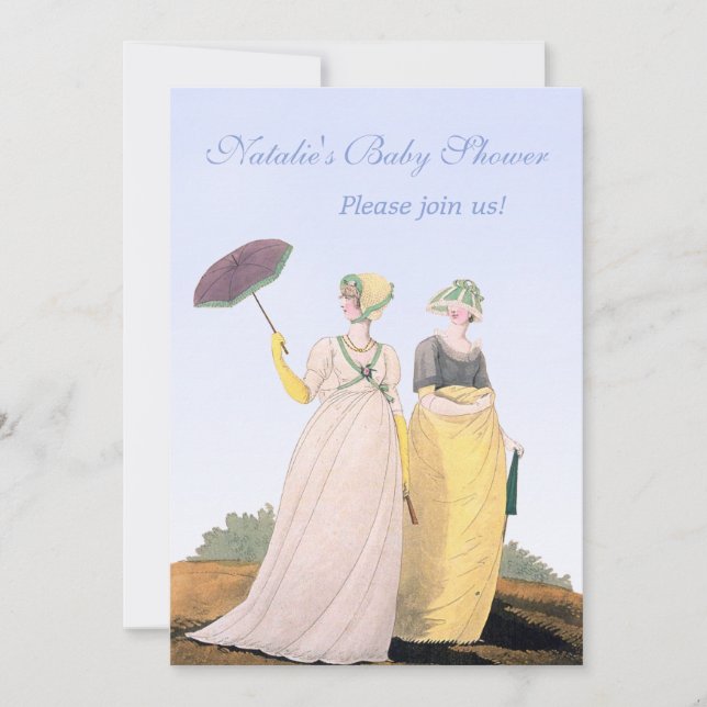 Baby shower de régence Invitation personnalisée pe (Devant)