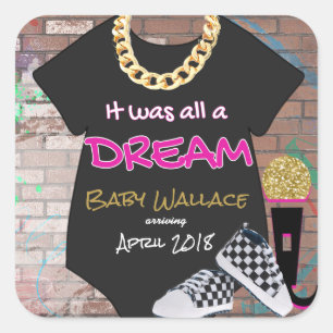 Baby shower de retour arrière Hip hop Sticker de p