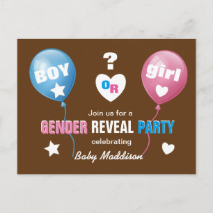 Baby shower de révélation de genre Faire-part garç