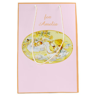 Baby shower de sac cygne rose et orange