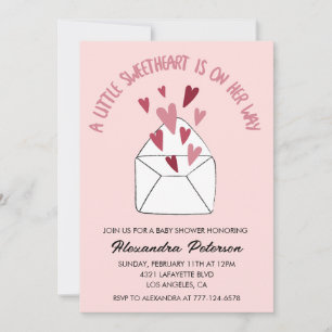 Baby shower de Saint Valentin Coeurs invitations e