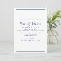 Baby shower de simplicité Invitation | Bleu