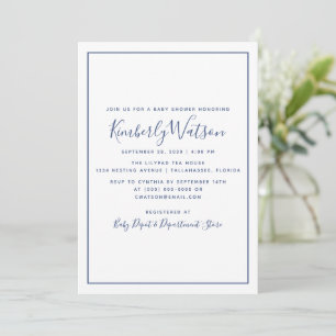 Baby shower de simplicité Invitation   Bleu