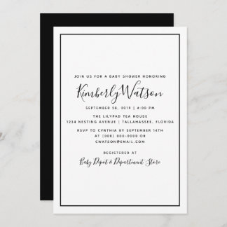 Baby shower de simplicité Invitation | Noir