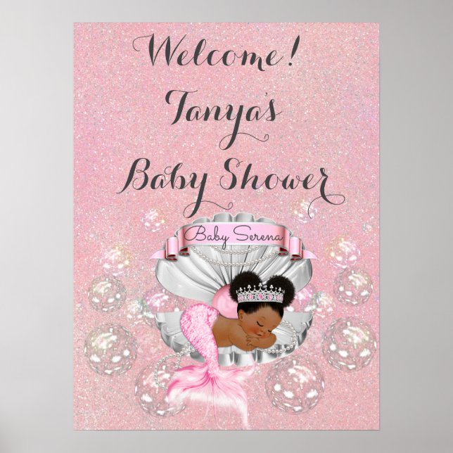 Baby shower de sirène Anniversaire Affiche de bien (Devant)