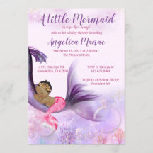 Baby shower de sirène invitation bébé fille