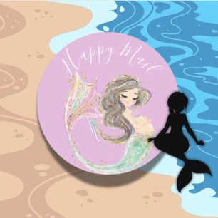 Baby shower de sirène. Sous La Mer. Étiquettes par