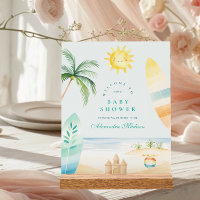 Baby shower de Surf de plage de bord bébé