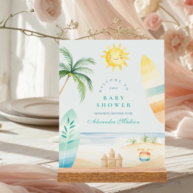 Baby shower de Surf de plage de bord bébé (Créateur téléchargé)