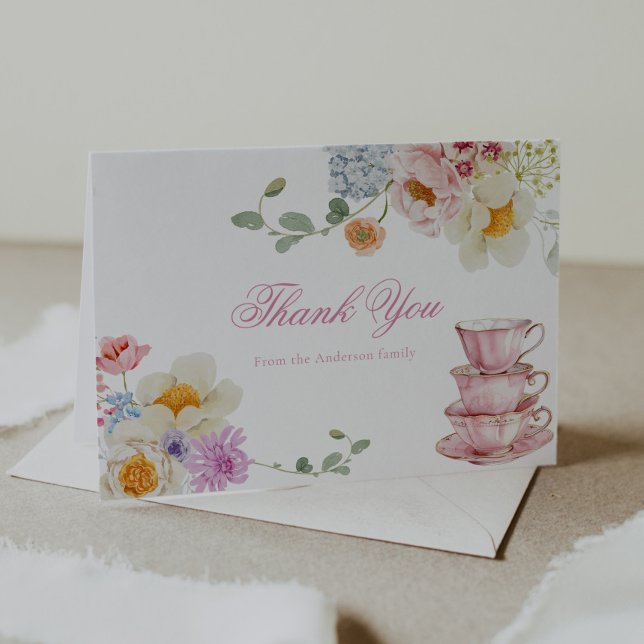 Baby shower de thé fleur sauvage Merci (Créateur téléchargé)