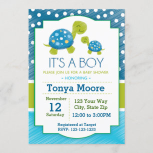 Baby shower de tortue bleue Invitation