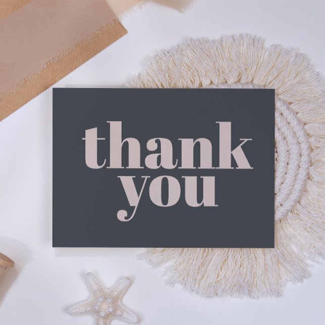 Baby shower de typographie Boho rose gris Merci (Créateur téléchargé)