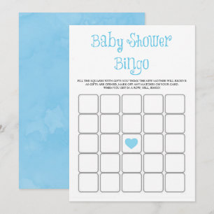 Baby shower de typographie minimaliste bleu Carte 