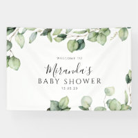 Baby shower de verdure Bannière de fond botanique