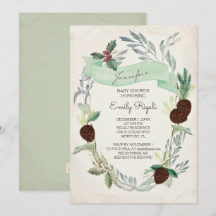 Baby shower de verdure d'hiver Invitation
