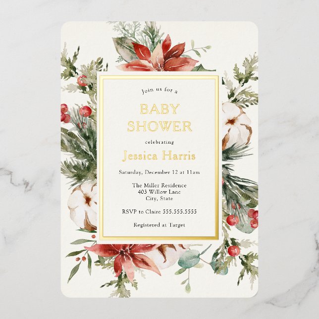 Baby shower de verdure d'hiver Invitation (Recto)