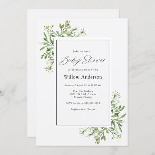 Baby shower de verdure simple Invitation