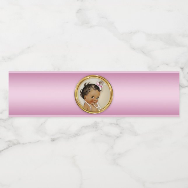Baby shower d'eau rose or Étiquettes (Étiquettes simples)