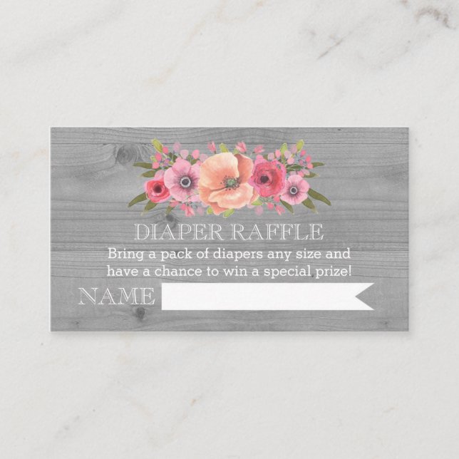 Baby shower Déchets Carte à gaufre Bois rustique F (Devant)
