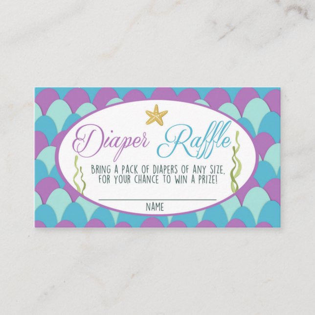 Baby shower Déchets Carte Raffin Sirène Purple (Devant)