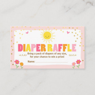 Baby shower Déchets Carte Raffle Sunshine Girl Ros