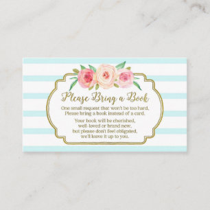 Baby shower Demande Carte Pink Floral Blue
