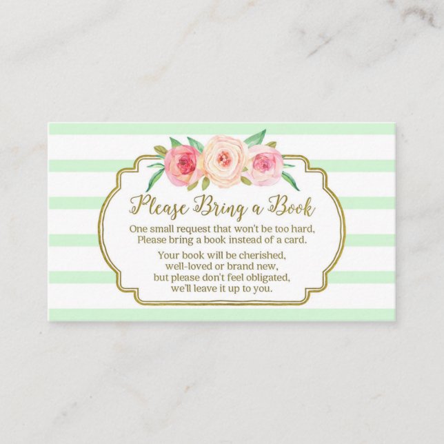 Baby shower Demande Carte Pink Floral Mint (Devant)