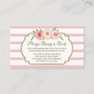 Baby shower Demande Carte Pink Floral Stripes