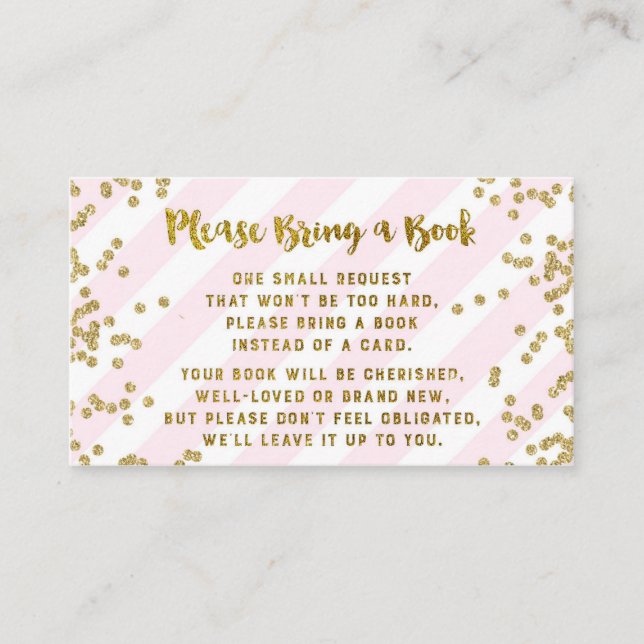 Baby shower Demande Carte Pink Gold Confetti (Devant)
