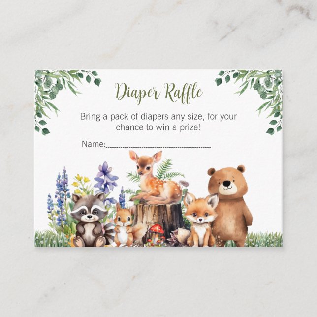Baby shower des bois | Carte de rabat à couches (Devant)